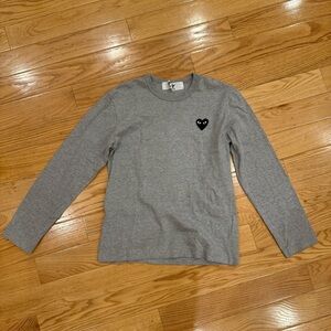 PLAY COMME des GARCONS - Men’s Long Sleeve Tshirt Heather Gray size Small